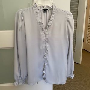 Ann Taylor Factory Light Grey Blouse